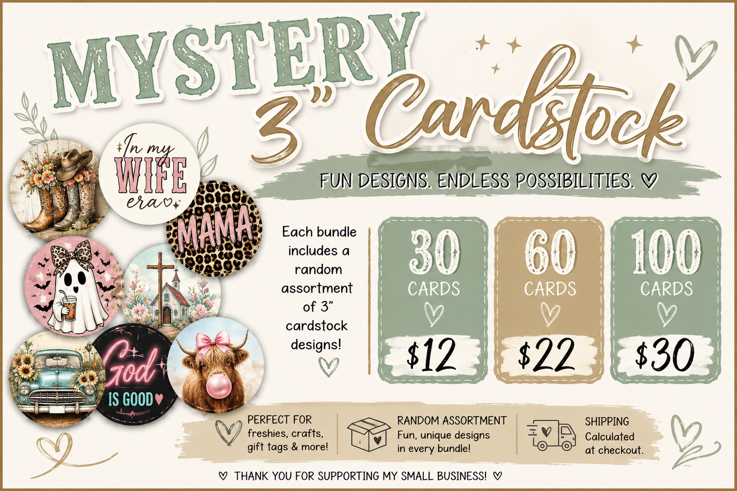 Mystery 3” Circle Cardstock