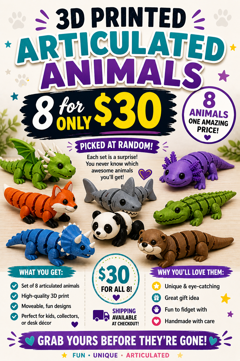 8 Articulated Animal Surprise