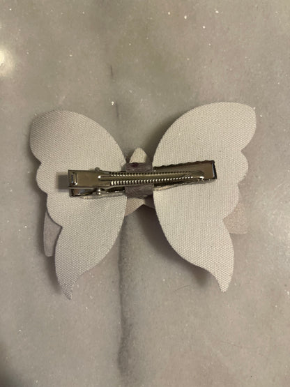 Purple/Gray Butterfly Bow