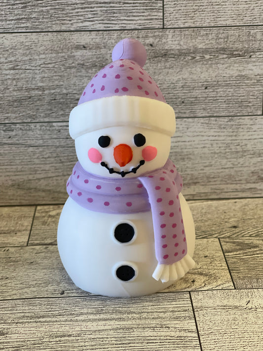 Snowman With Purple Hat/Scarf