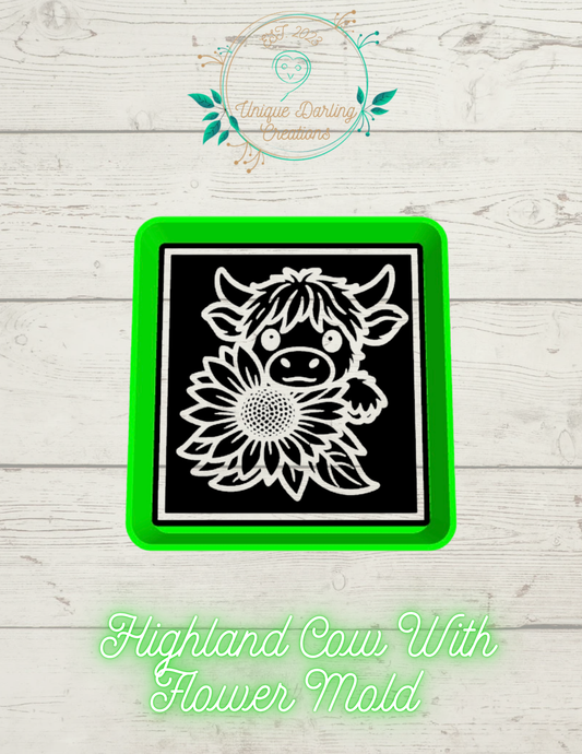Highland Cow With Flower Mold