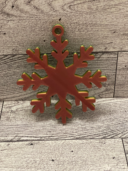 Copper/Green Snowflake Ornament