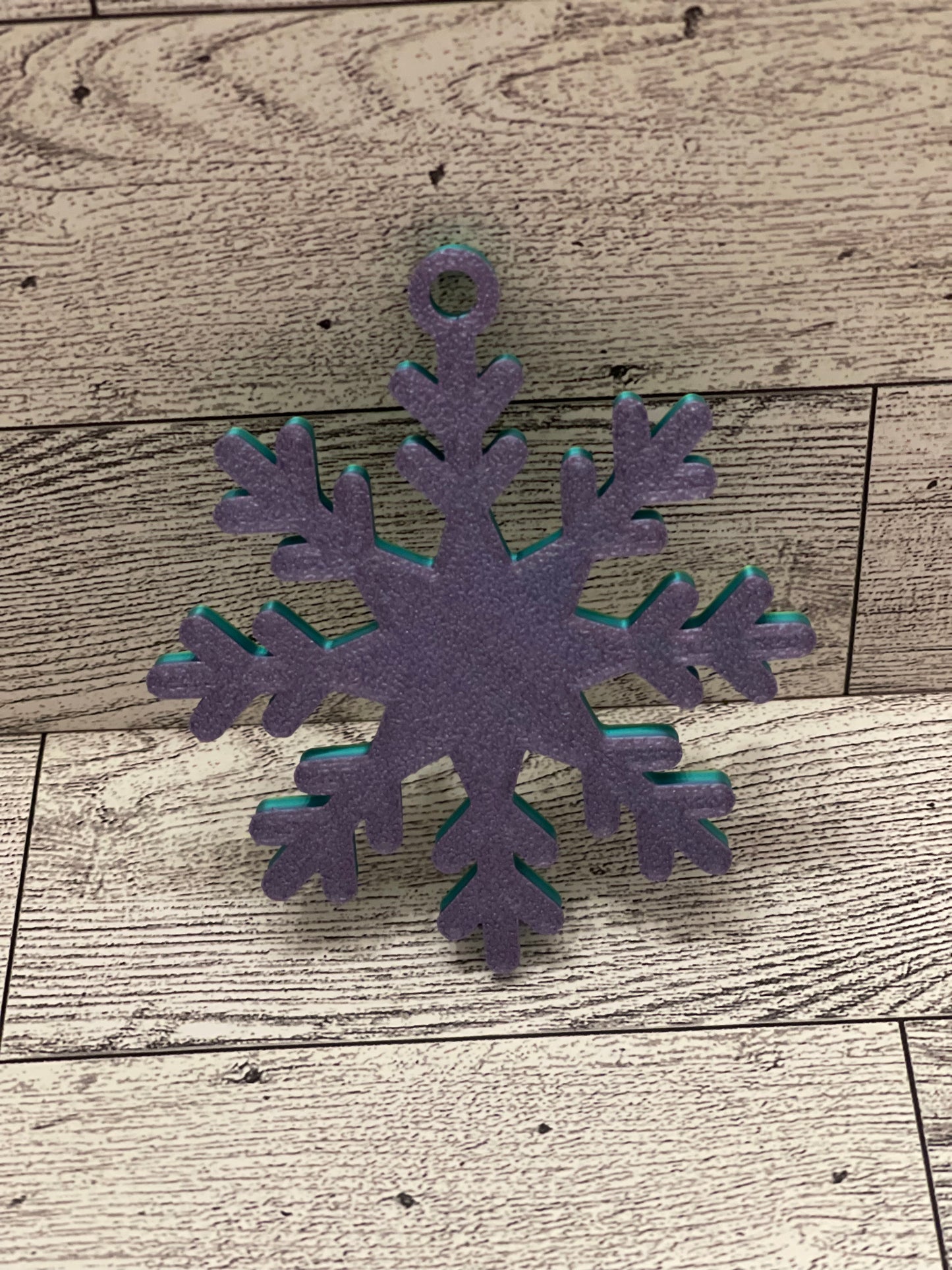 Green/Purple Snowflake Ornament
