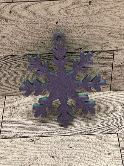 Green/Purple Snowflake Ornament