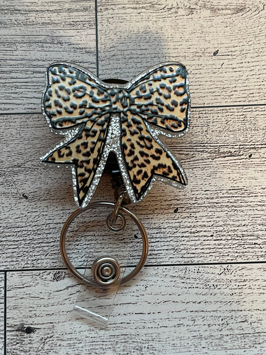Cheetah Bow Badge Reel