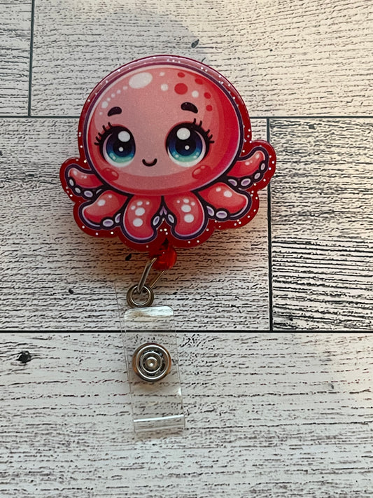Cutie Octopus Badge Reel